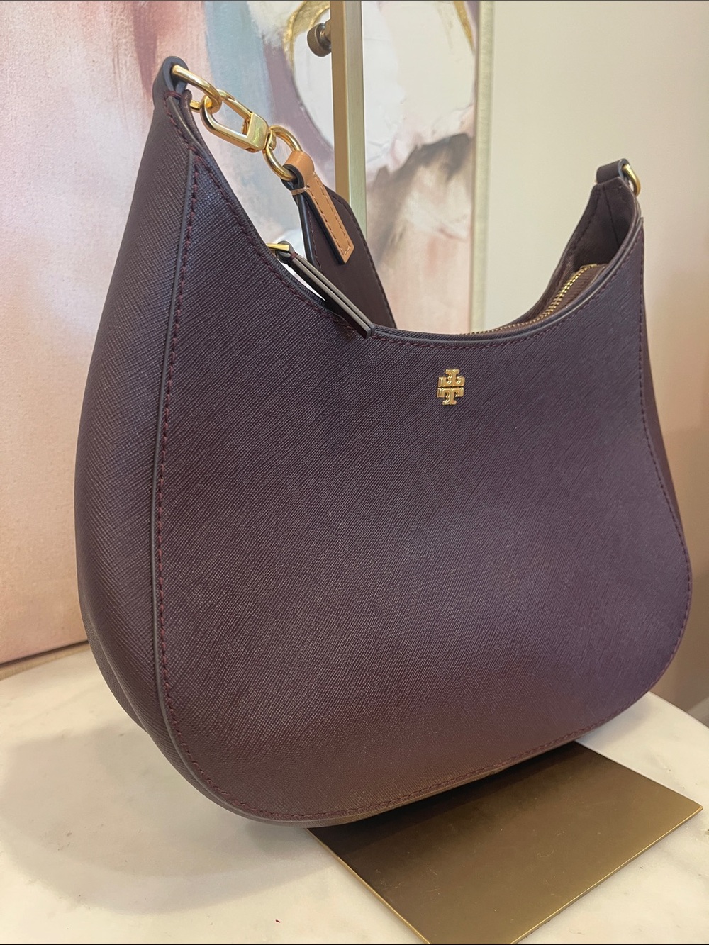 Tory Burch Emerson Bag with Purple & Burgundy Strap - Picture 5 of 9